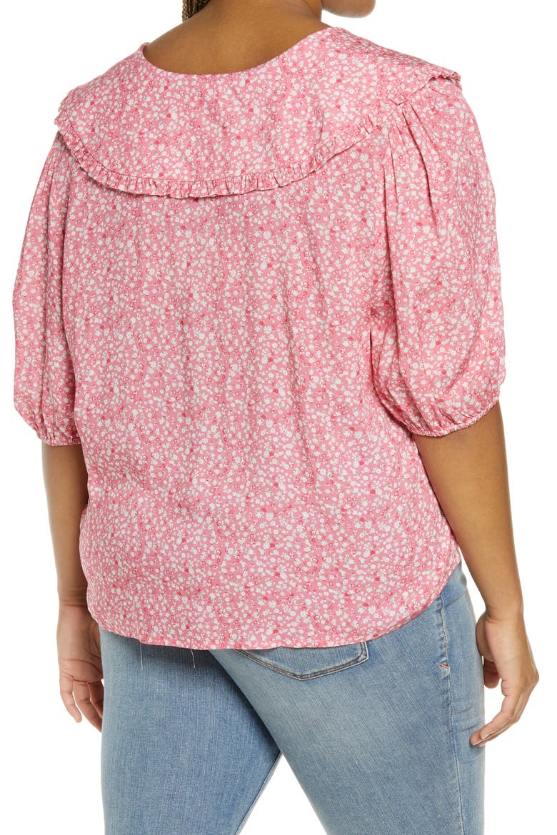 Amie Floral Oversize Collar Top, Alternate, color, CHERISE DITSY FLORAL