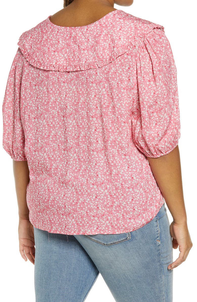 WAYF Amie Floral Oversize Collar Top, Alternate, color,