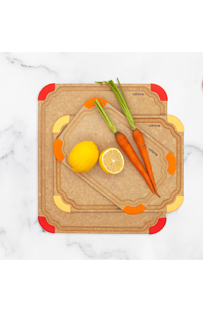 Eli Home Premium Series 3 Pieces Cutting Board Set - Non Slip 
Color Code, Main, color, Brown