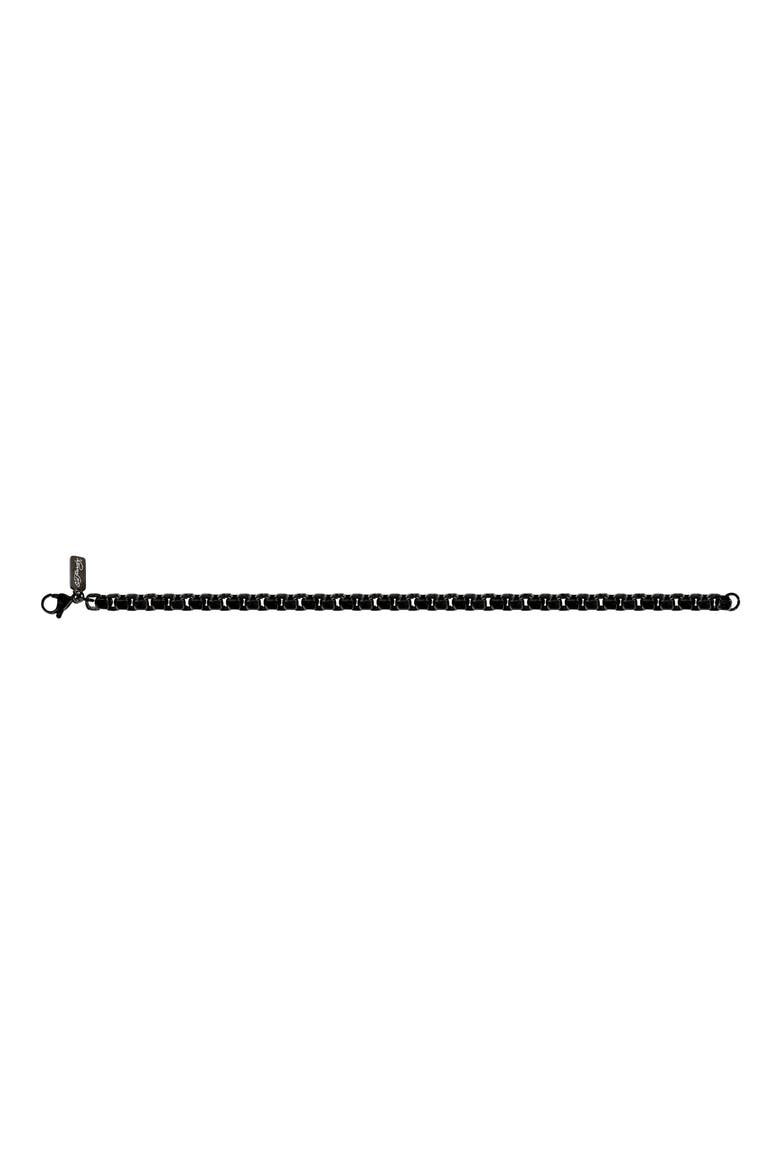 Men's Box Chain Bracelet, Alternate, color, BLACK