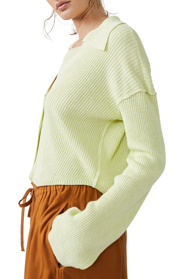 Ella Button-Up Sweater, Alternate, color, KEY LIME PIE