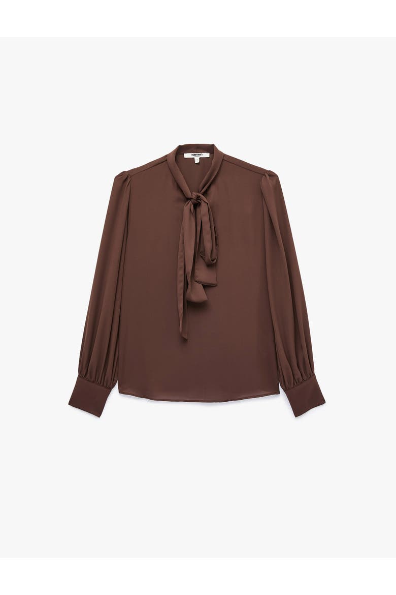 Long Sleeve Blouse, Alternate, color, COFFEE