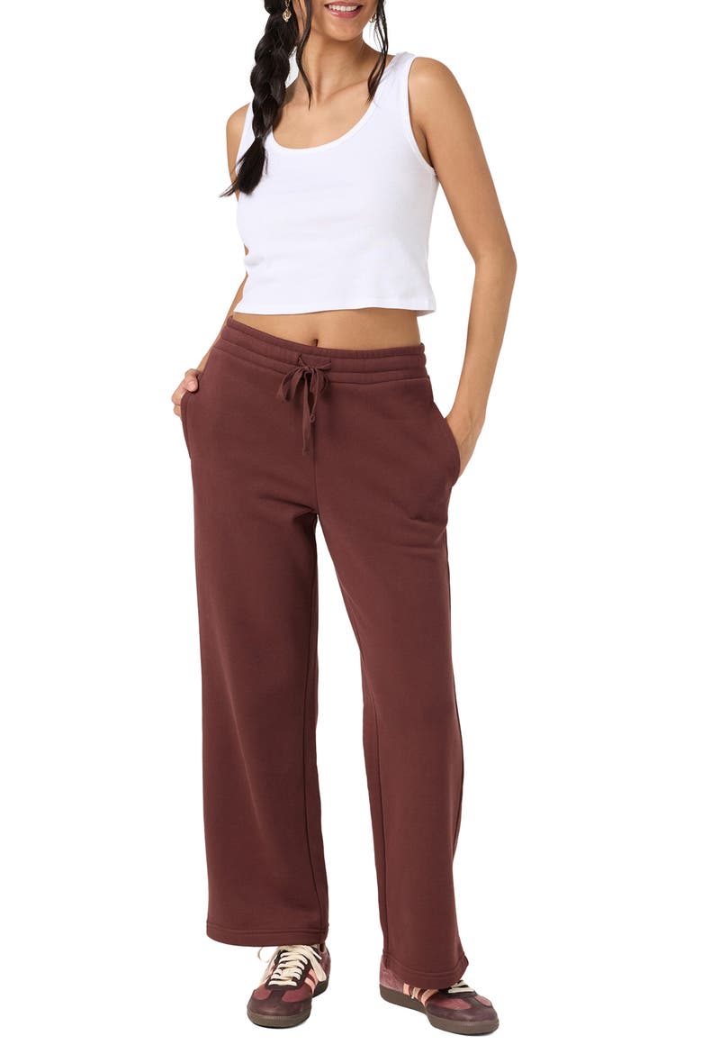 Straight Leg Fleece Sweatpants, Alternate, color, CHOCOLATE