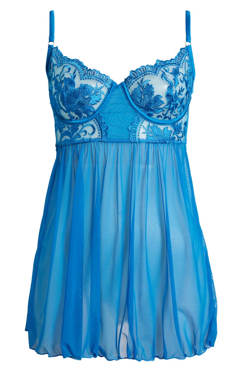 KILO BRAVA Embroidered Underwire Babydoll Chemise, Alternate, color, Blue