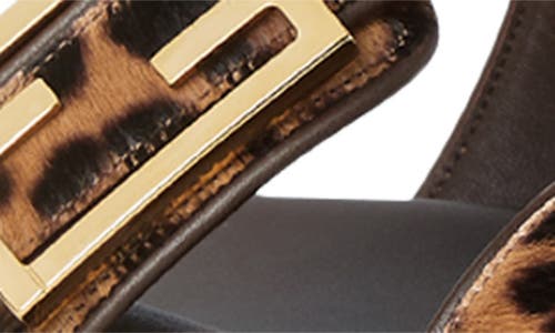 Fendi Printed Cavallino Calfskin Slides In Animal Print