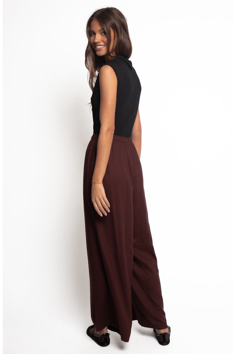 Zane Drawstring Wide Leg Pants, Alternate, color, CHOCOLATE