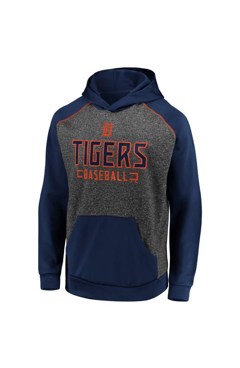 FANATICS Men's Fanatics Branded Charcoal/Navy Detroit Tigers Game Day Ready Raglan Pullover Hoodie, Alternate, color, 