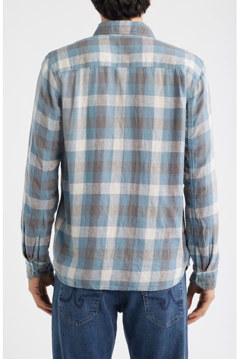 Curtis Check Linen & Cotton Button-Up Work Shirt, Alternate, color, BLUE MULTI