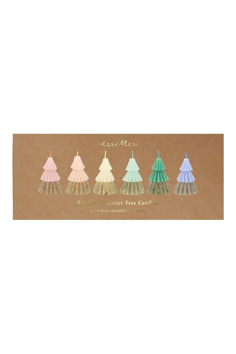 Rainbow Glitter Tree Candles, Alternate, color, MULTI COLOR