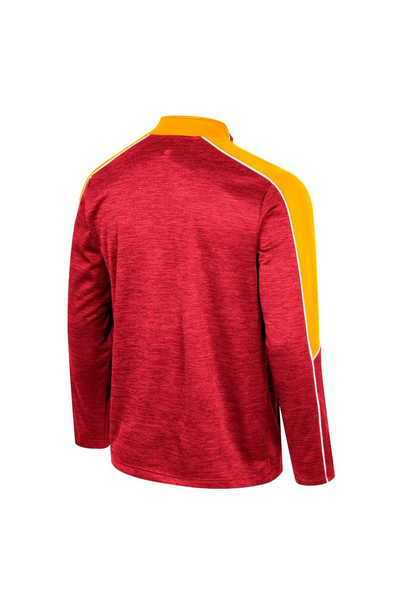 COLOSSEUM Men's Colosseum Cardinal Iowa State Cyclones Marled Half-Zip Jacket, Alternate, color, Cardinal