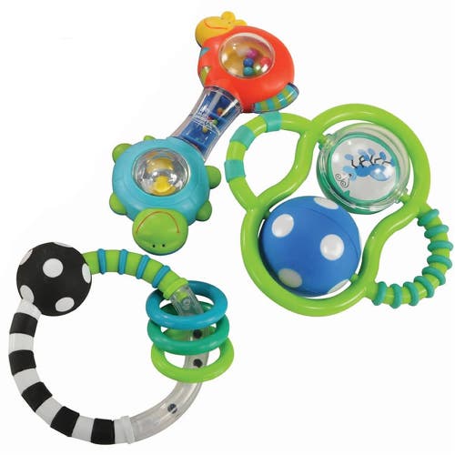 Kaplan Early Learning Company Baby Grasp & Explore Textured Rattle Set In Multi