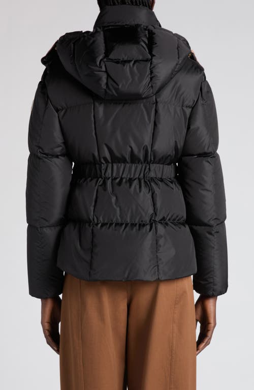Moncler Agneux Square-quilted Hooded Short Down Jacket In Black