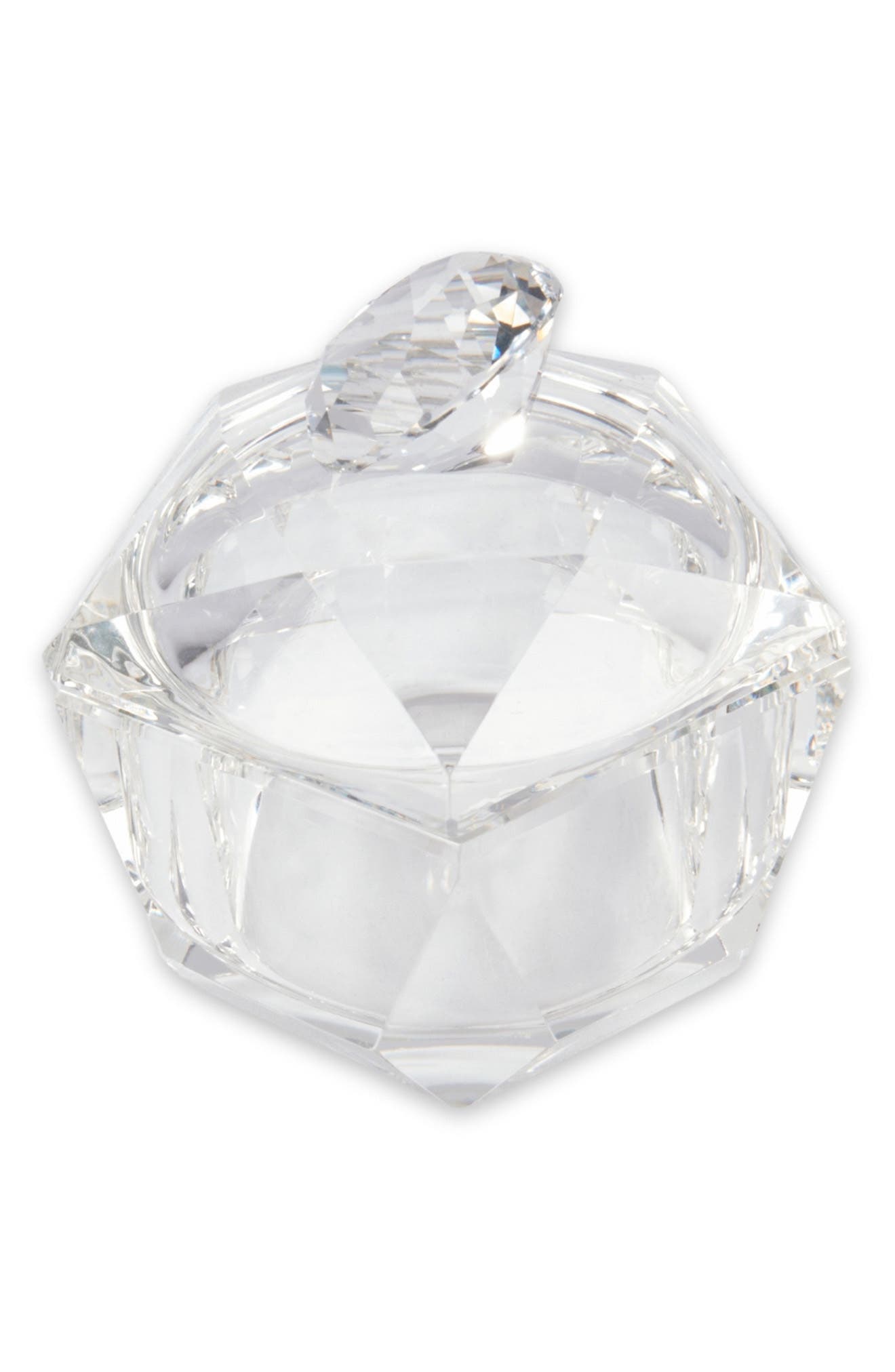 Bey-Berk Faceted Crystal Storage Jewlery Jar with Lid