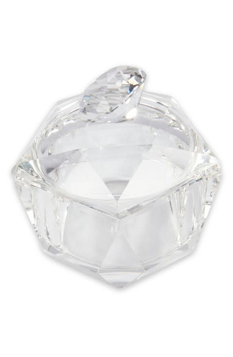 Faceted Crystal Storage Jewlery Jar with Lid