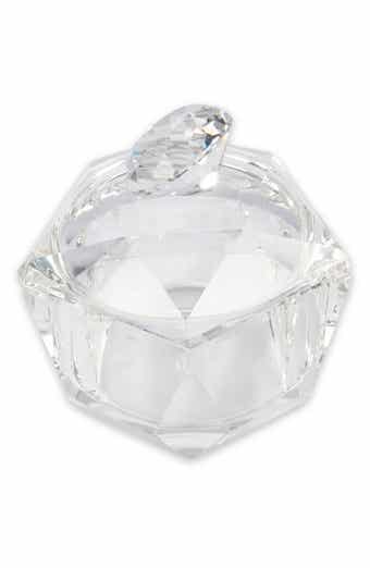Bey-Berk Faceted Crystal Storage Jewlery Jar with Lid