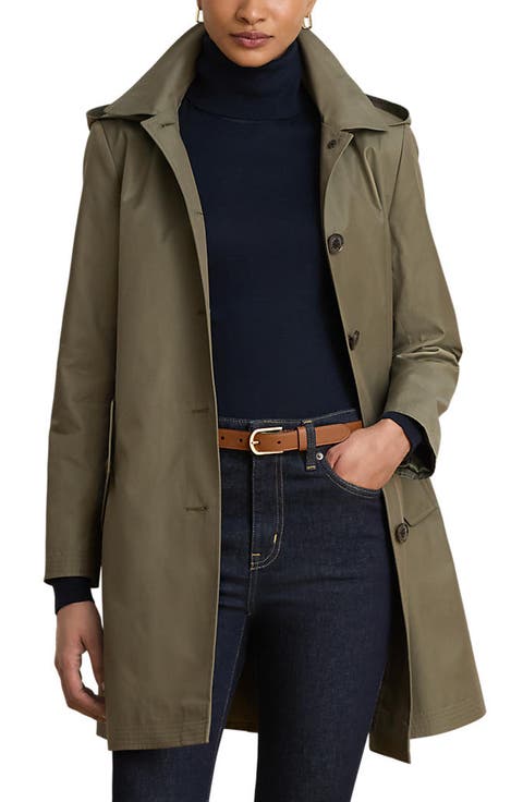 Balmacaan Hooded Raincoat