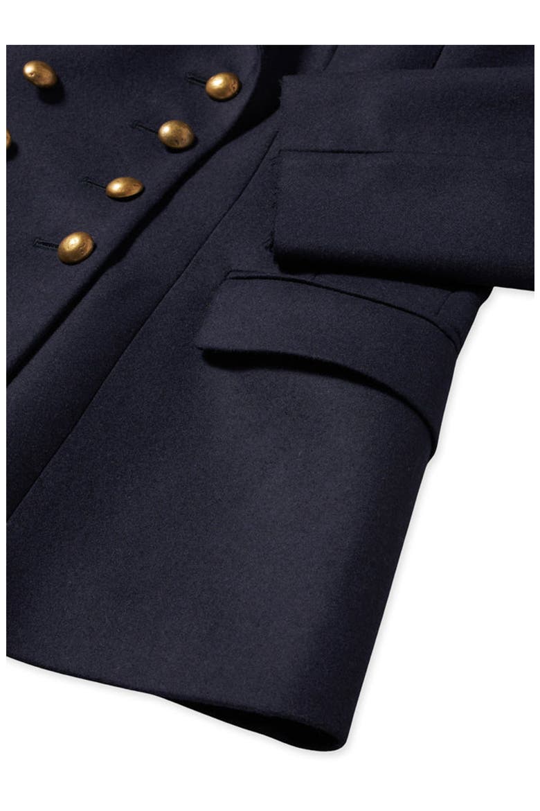 Laureen Classic Double-Breasted Wool Jacket, Alternate, color, BLUE