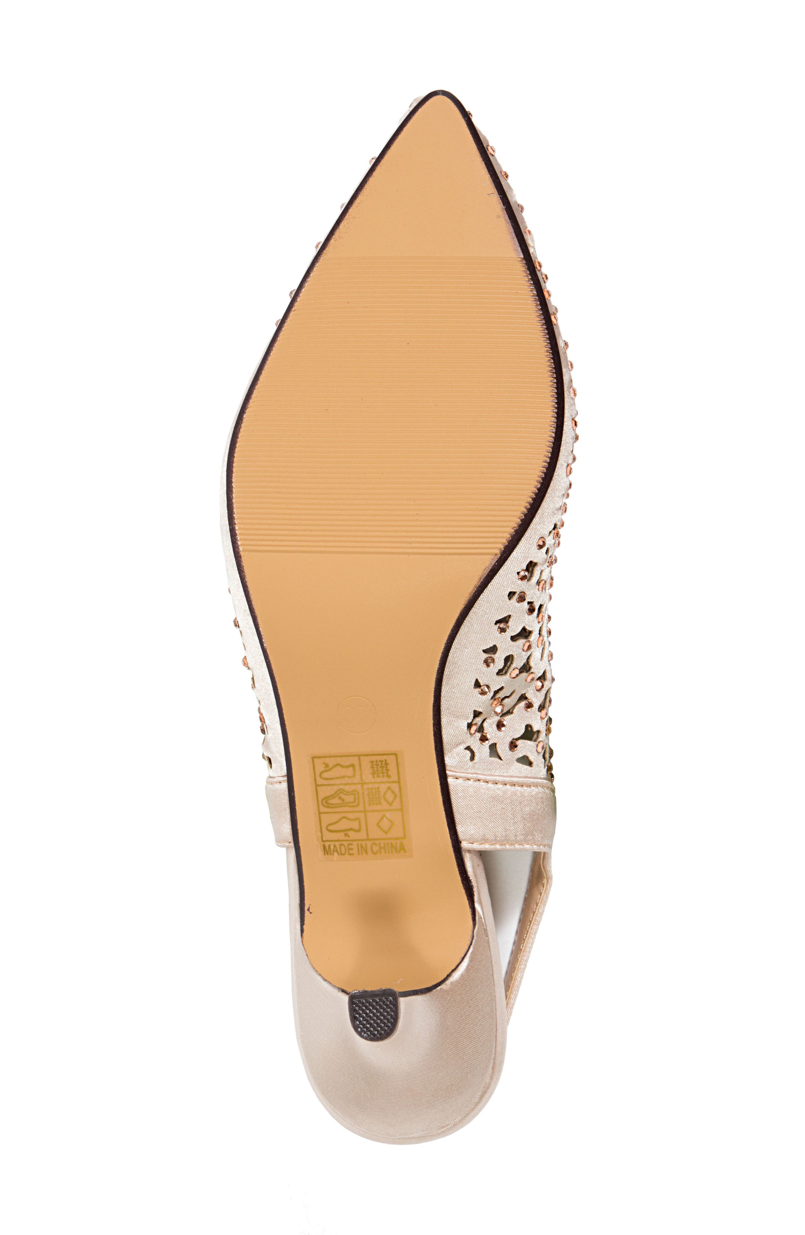 LADY COUTURE Rhinestone Laser Cut Slingback Pump, Alternate, color, Champagne