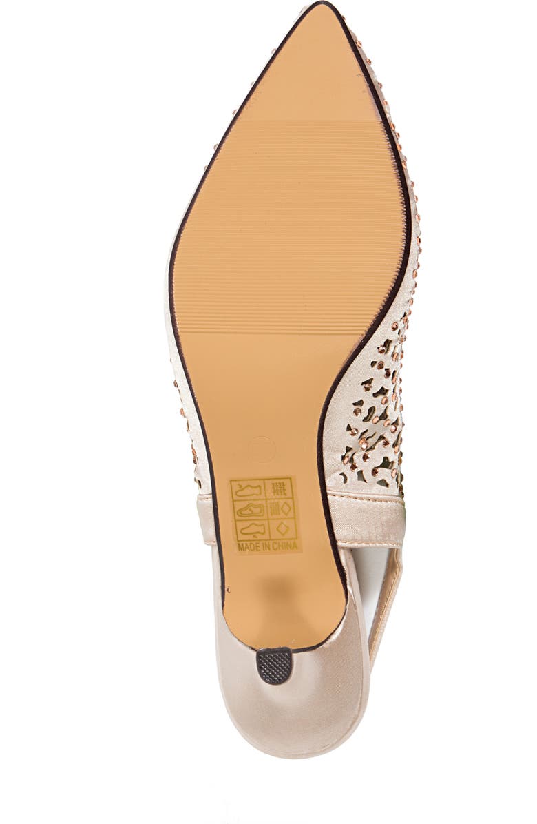 LADY COUTURE Rhinestone Laser Cut Slingback Pump, Alternate, color, Champagne