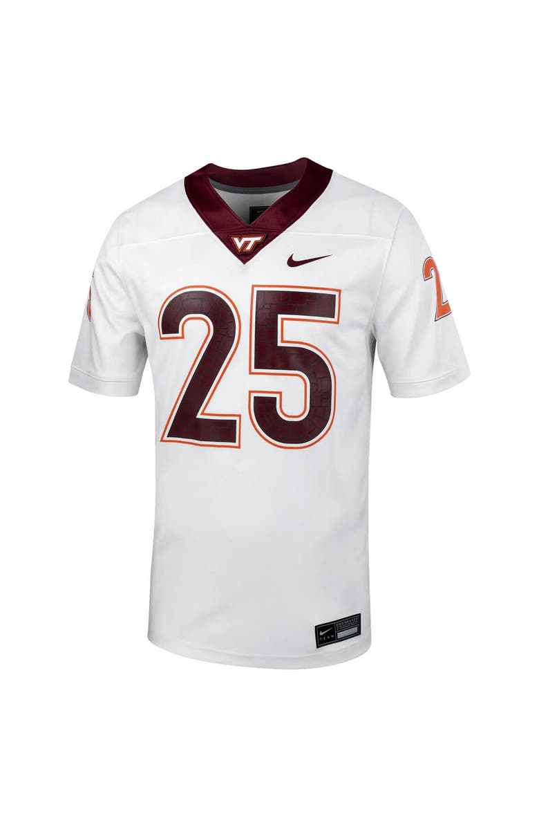 Nike Men's Nike #25 White Virginia Tech Hokies Untouchable Football Jersey, Alternate, color, White