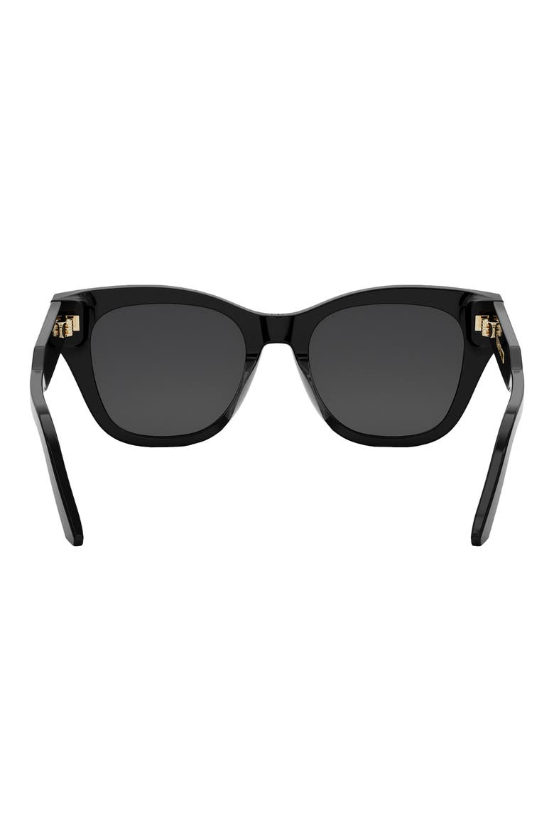'DiorSignature B4I 52mm Butterfly Sunglasses, Alternate, color, SHINY BLACK / SMOKE
