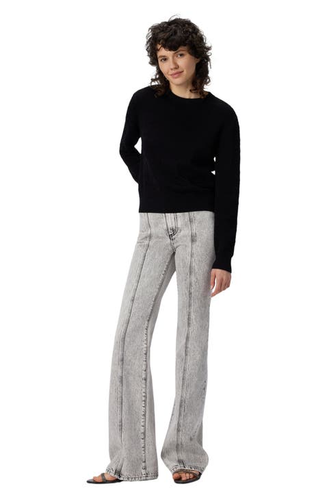 Crew Neck Sweater With Chevron Pattern