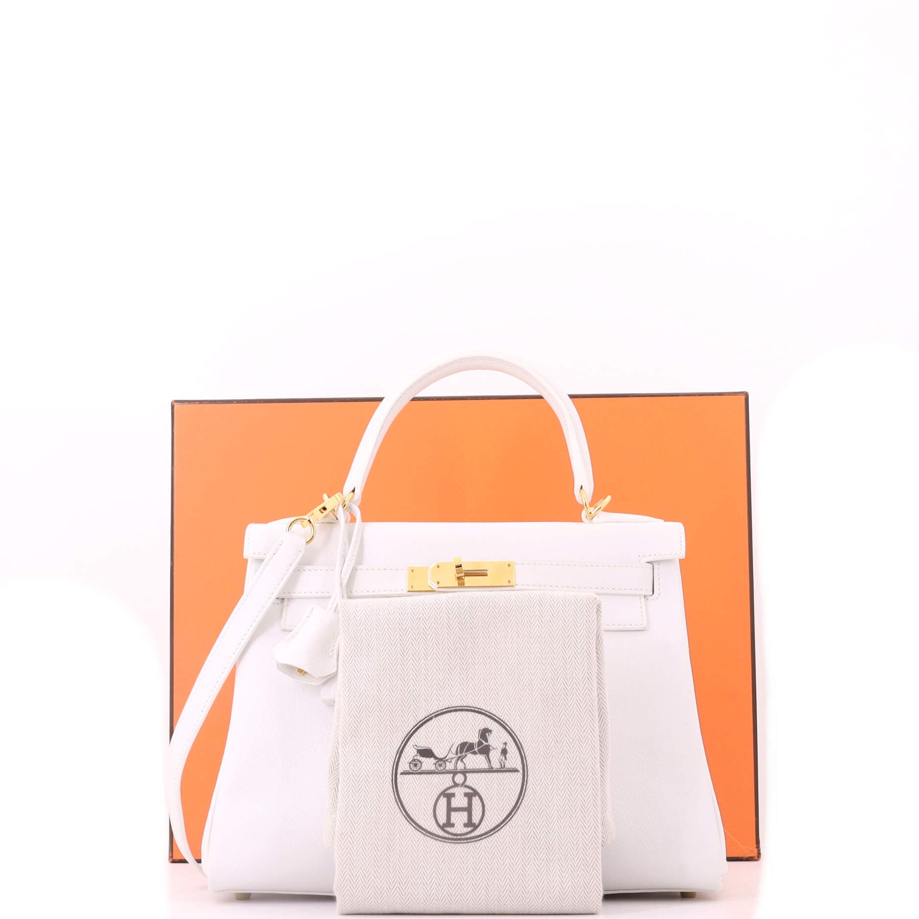 Kelly Handbag White Evercolor with Gold Hardware 28, Alternate, color, White
