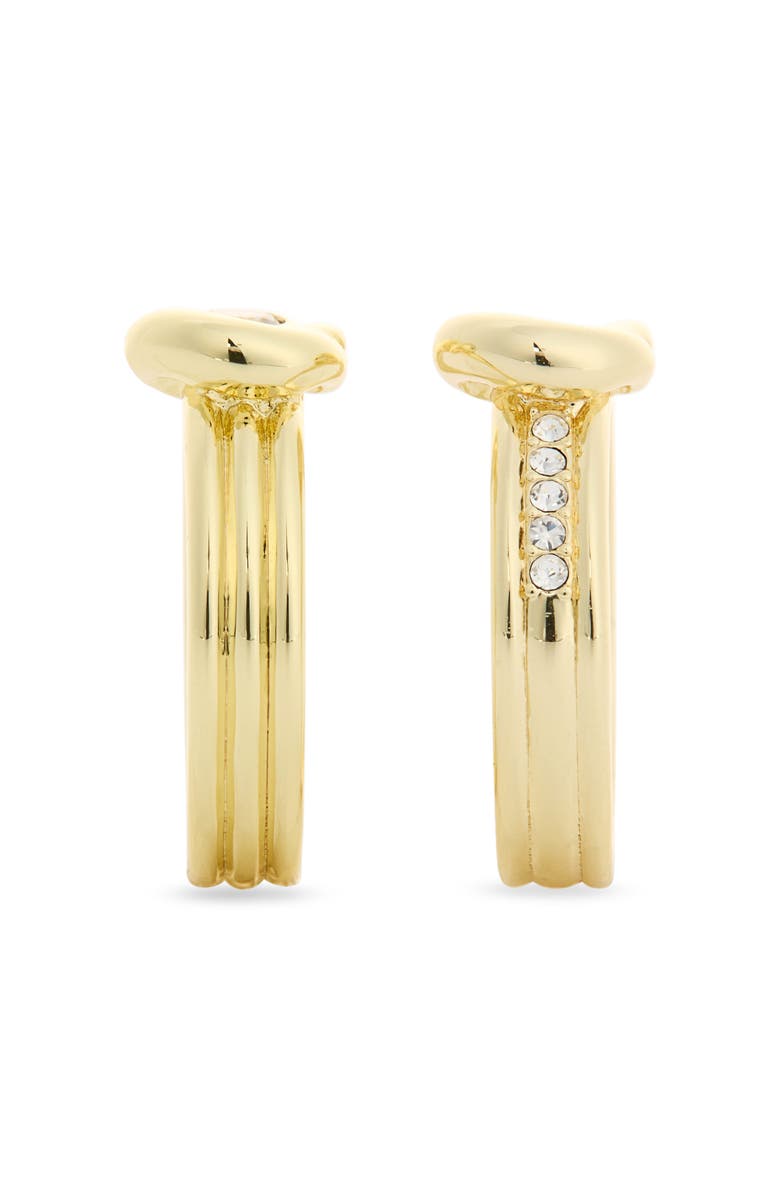 Covet Set of 2 Crystal Tied Band Rings, Alternate, color, Clear / Gold