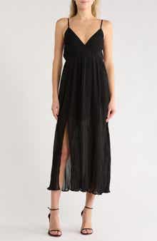 Lovestitch Pleated Tie Back Empire Waist Midi Dress