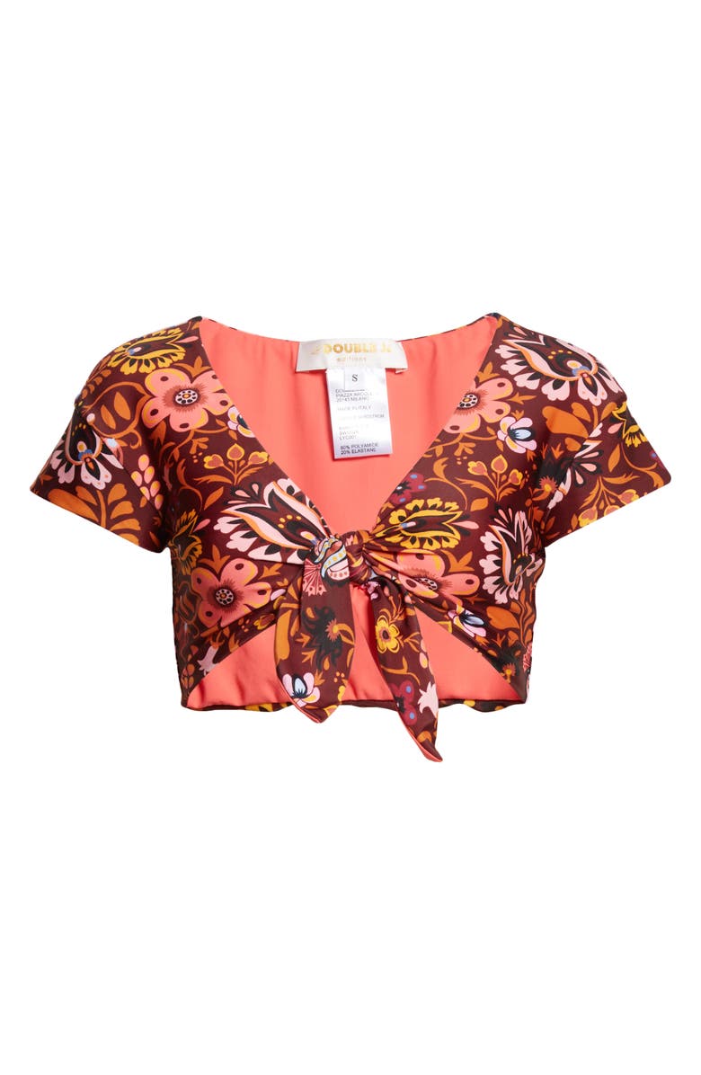 La DoubleJ Floral Bikini Top, Alternate, color, 