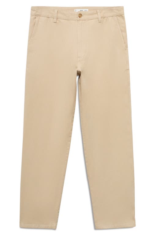 Mango Men's Cotton-linen Blend Regular-fit Jeans In Brown