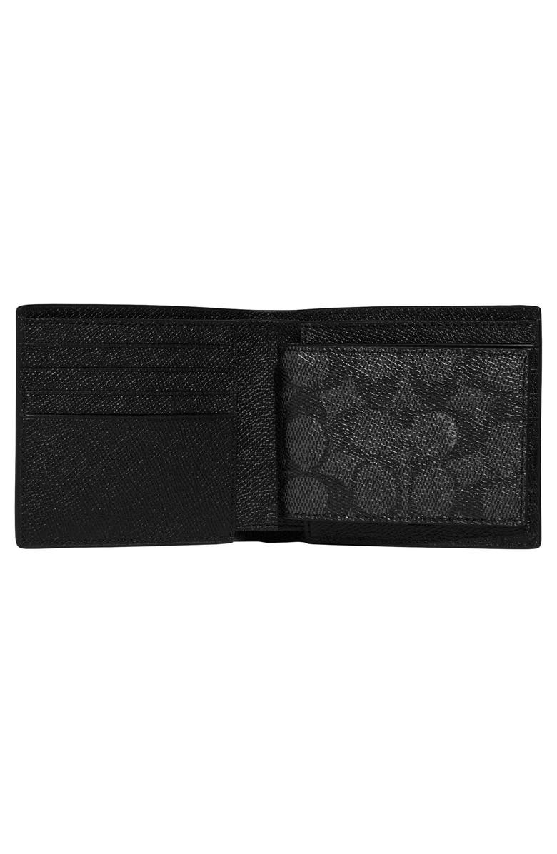 COACH 3-in-1 Leather Bifold Wallet, Alternate, color, Black