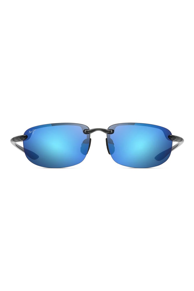 Ho'okipa 63mm PolarizedPlus®2 Rectangular Sunglasses, Main, color, SMOKE GREY/ BLUE HAWAII