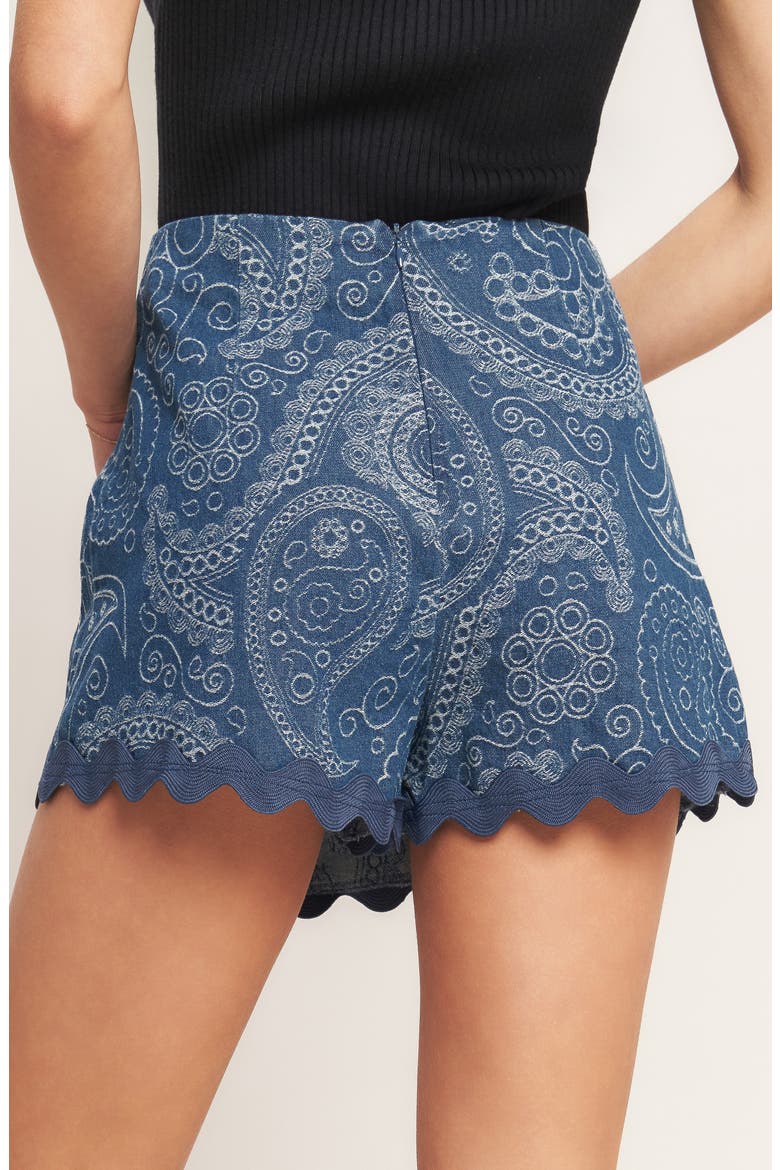 Printed Denim Skort, Alternate, color, MEDIUM INDIGO