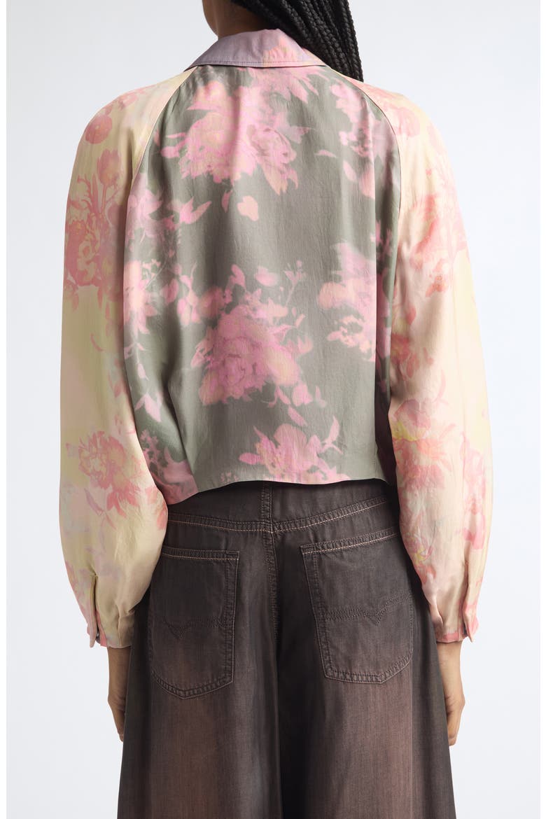 Floral Crinkled Bomber Jacket, Alternate, color, MISTY ROSE