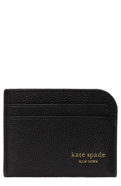 Kate Spade New York Devin Saffiano Leather Card Holder In Black