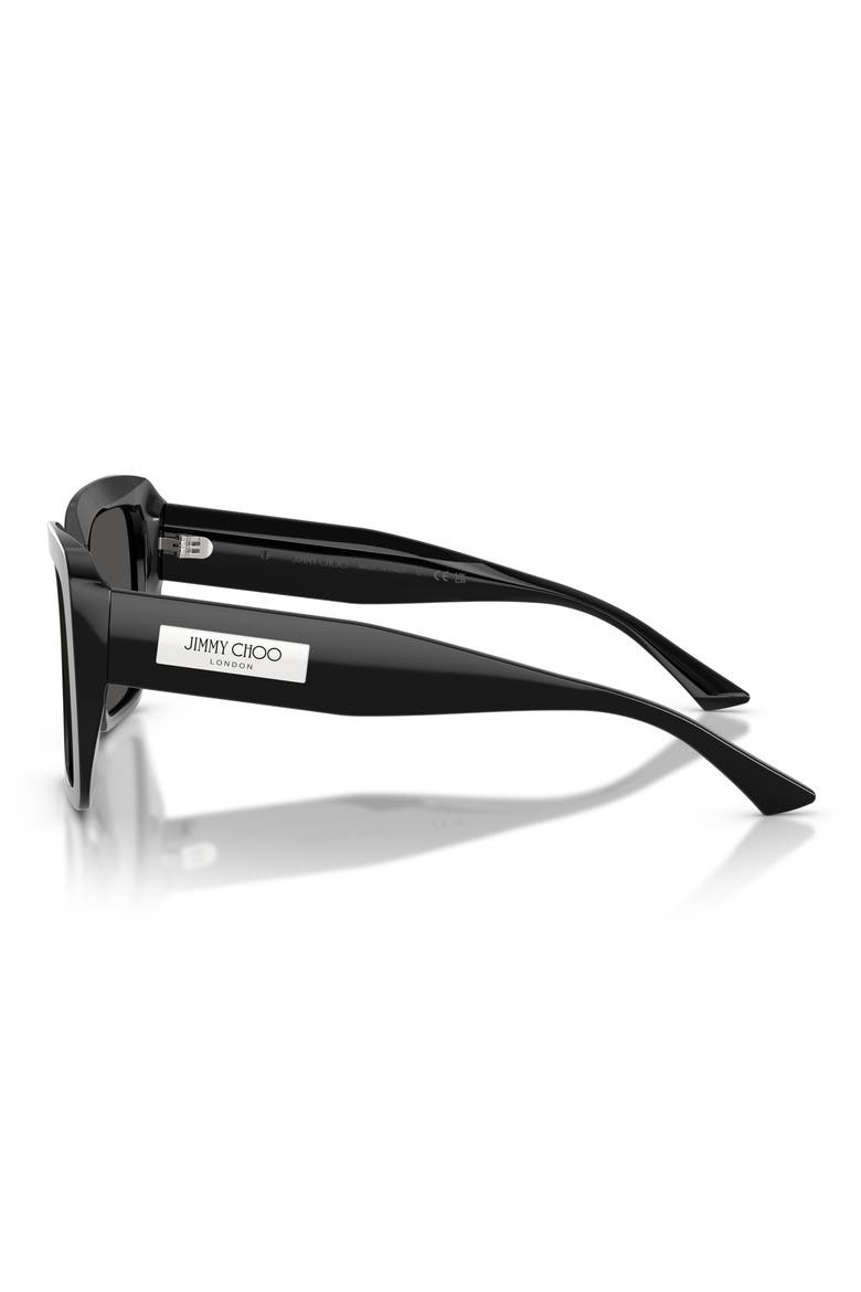 54mm Square Sunglasses, Alternate, color, BLACK / DARK GREY