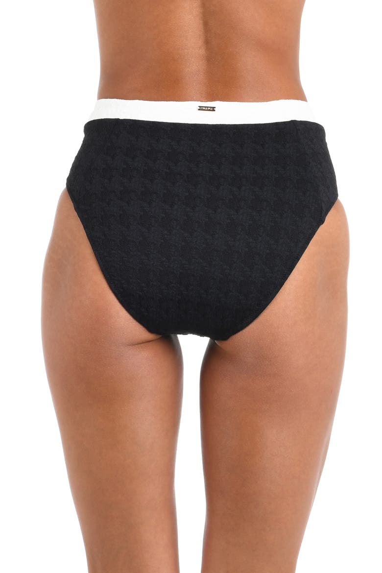 Vanessa Colorblock High Waist Bikini Bottoms, Alternate, color, BLACK