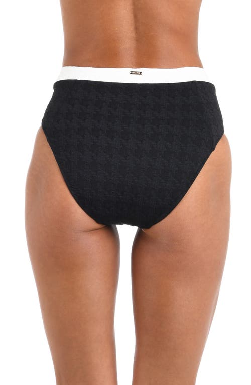 L Agence Vanessa Colorblock Chic High-waist Bikini Bottoms In Black