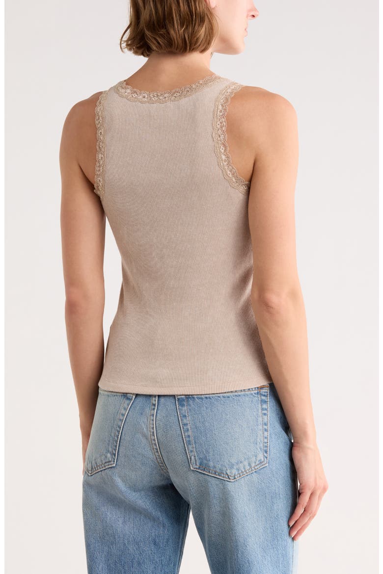 Horse Running Lace Trim Rib Graphic Tank, Alternate, color, NATURAL