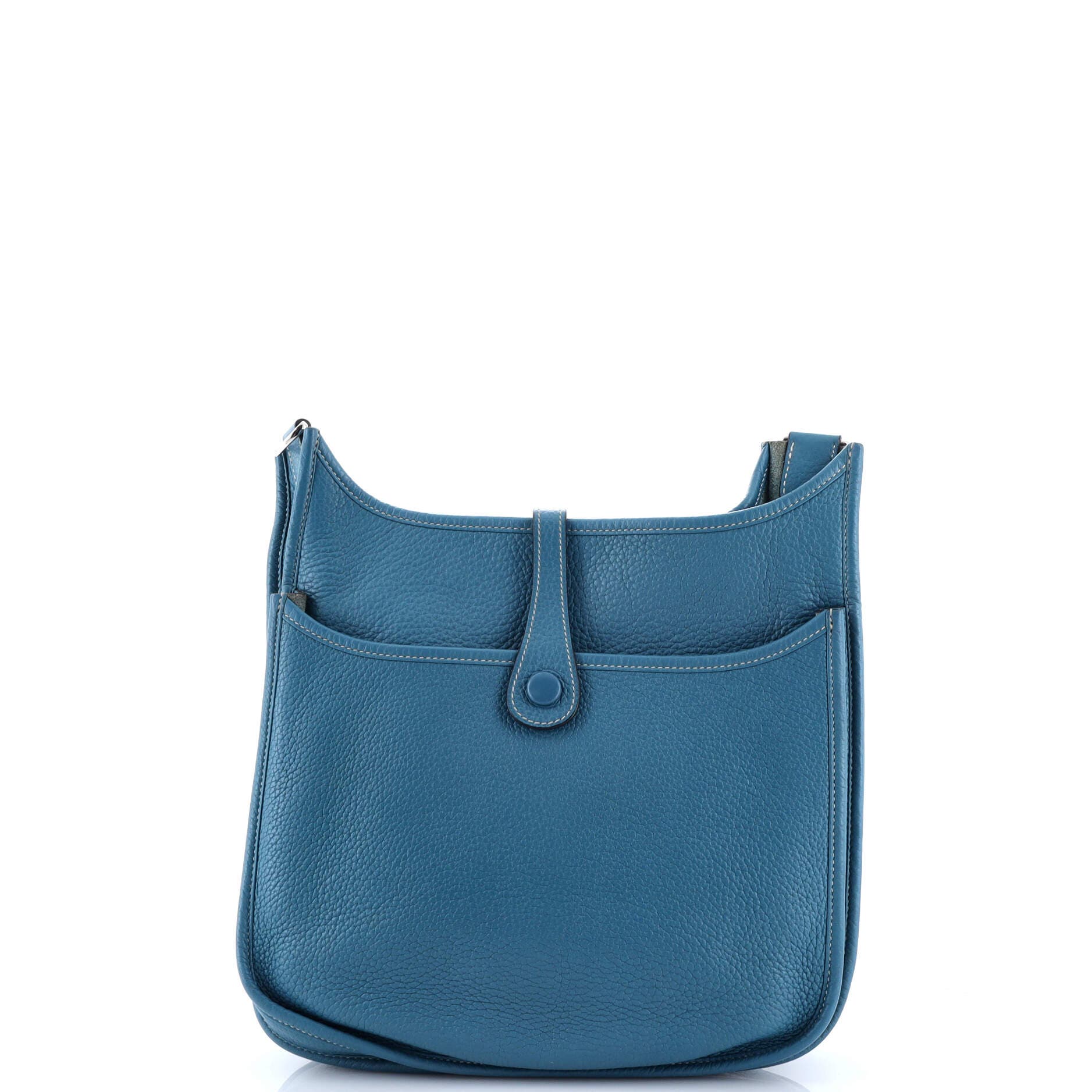 Pre-Owned Hermes Evelyne Bag Gen III Clemence PM, Alternate, color, Blue Jean