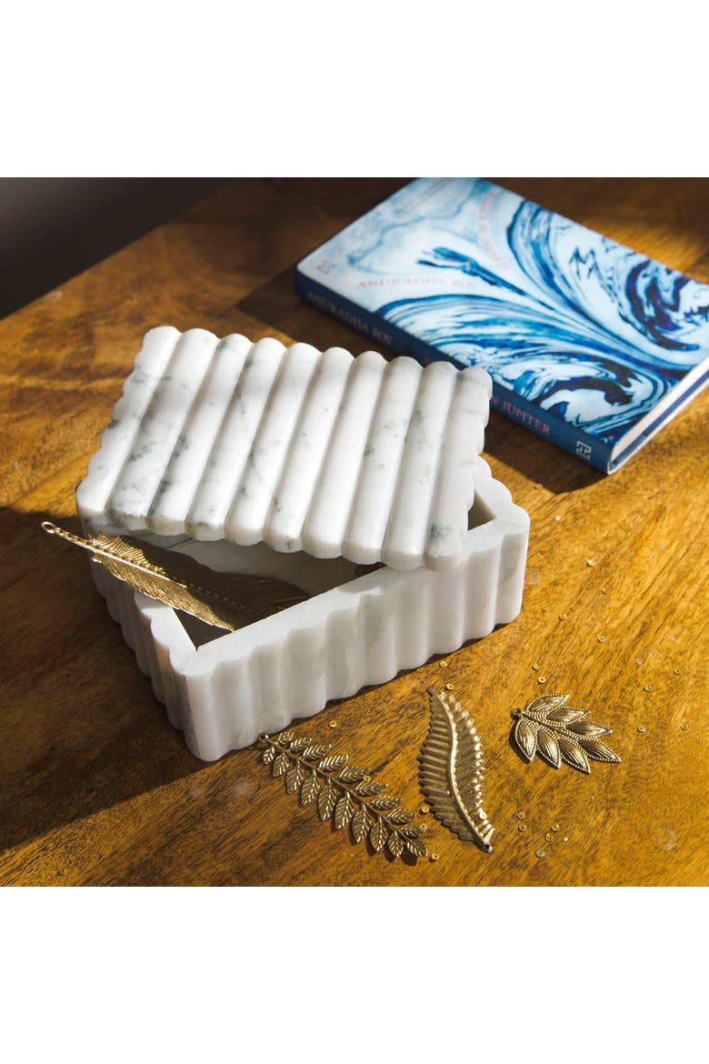 Sculpted Marble Box, Alternate, color, White