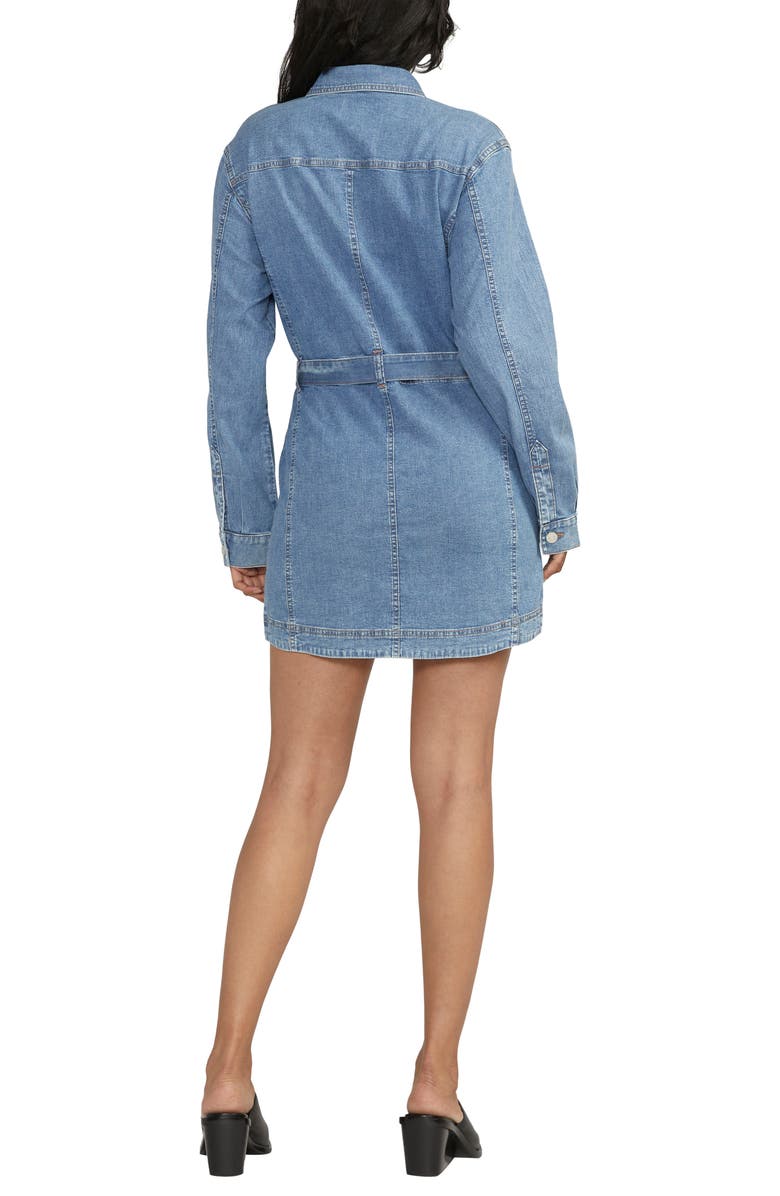 JAG Tie Waist Long Sleeve Denim Dress, Alternate, color, 