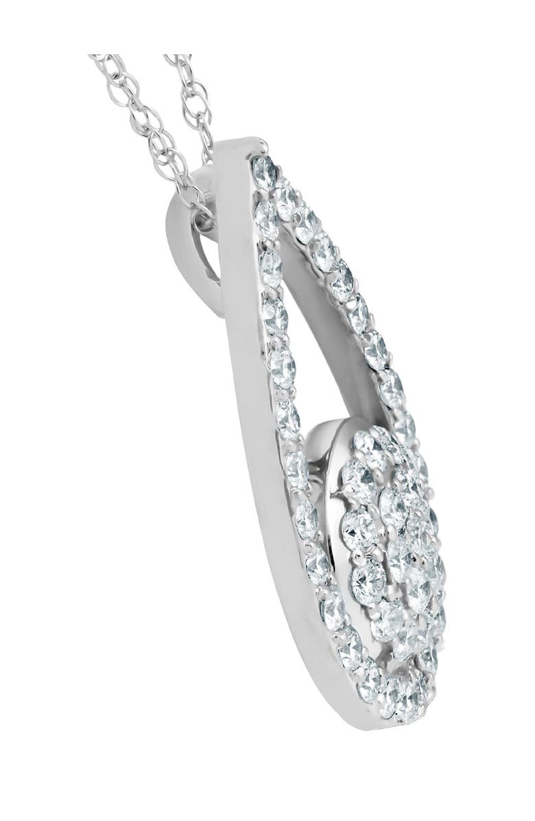 Bliss Diamond 1 1/10Ct Lab Grown Diamond Circle Pear Shape Pendant 14k Gold 1" Tall, Alternate, color, 