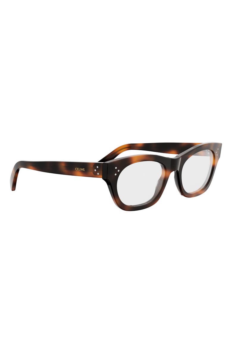 CELINE 3 Dots 53mm Cat Eye Optical Glasses, Alternate, color, Blonde Havana