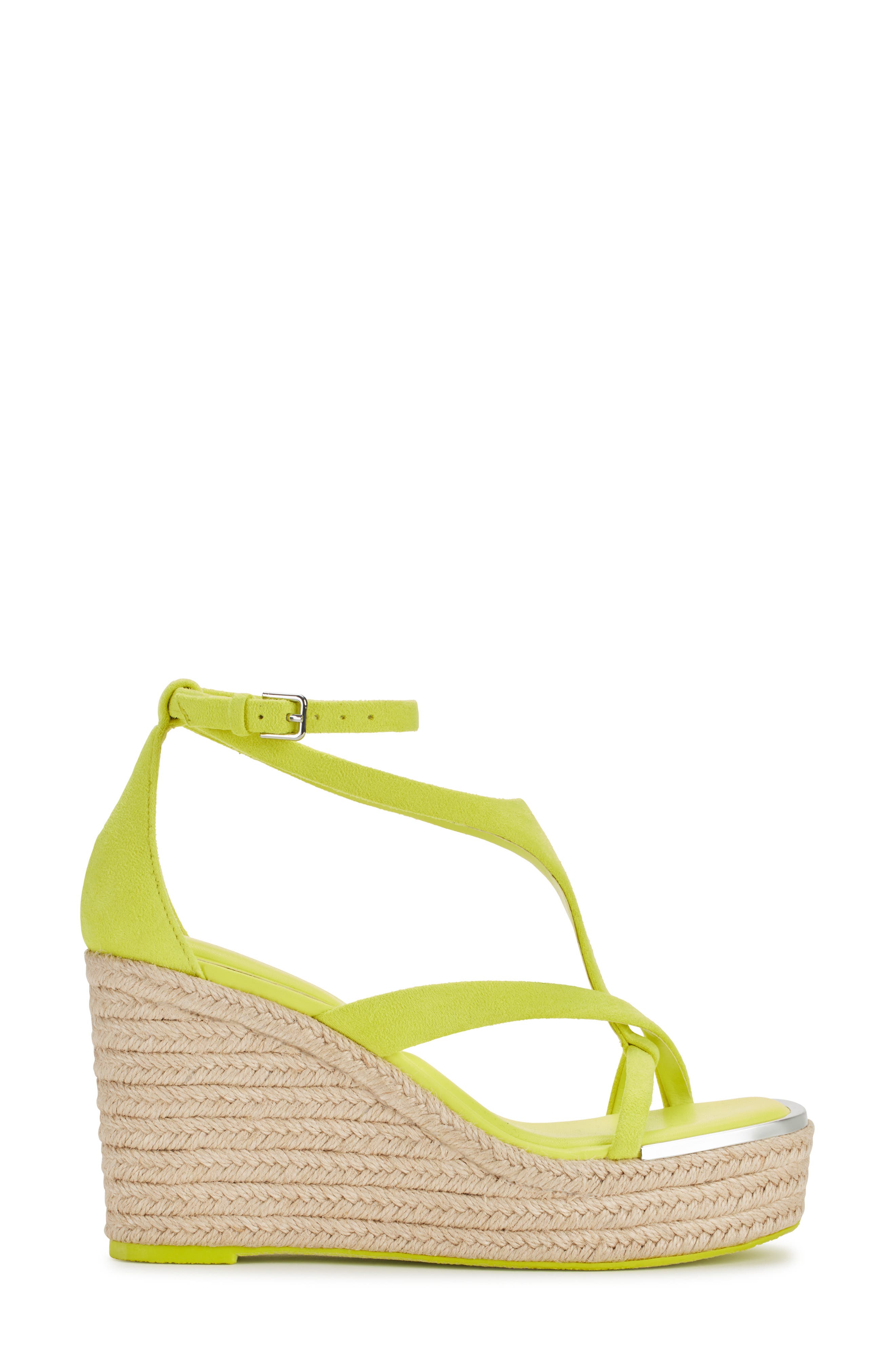 DKNY Maryn Espadrille Platform Wedge Sandal, Alternate, color, Fluo Yellow