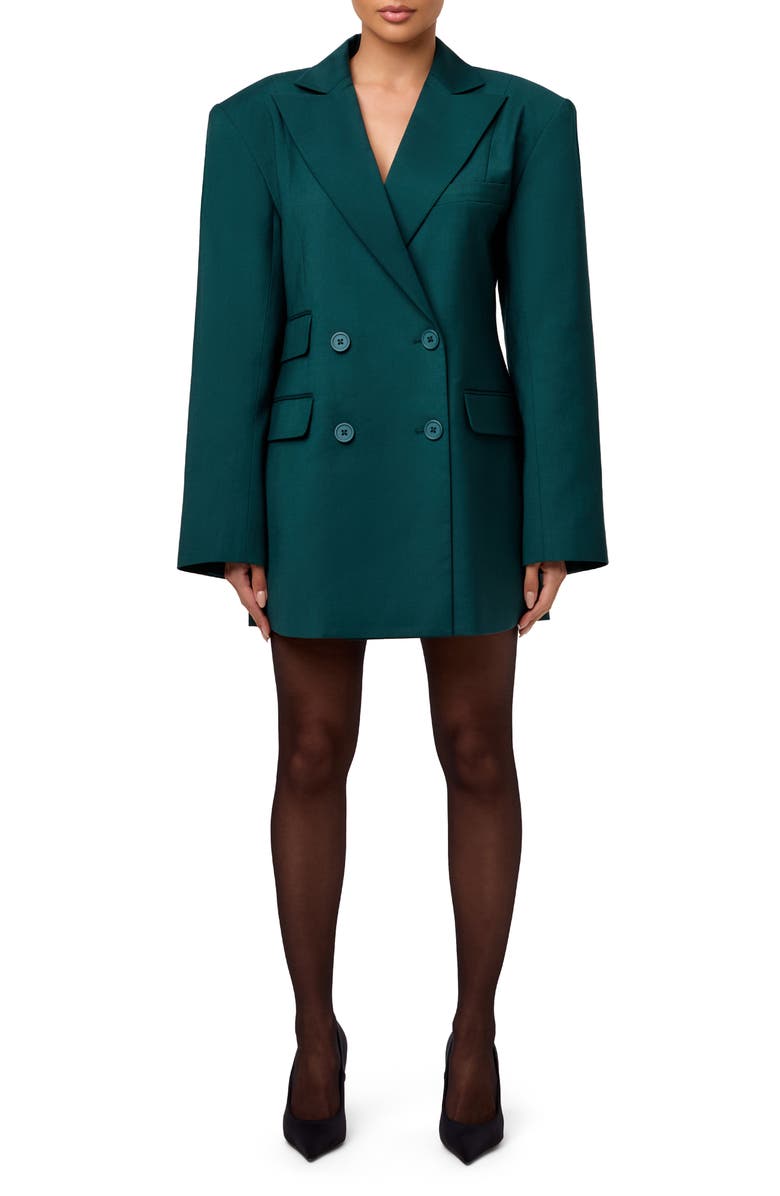 Naked Wardrobe Oversize Long Sleeve Blazer Dress, Alternate, color, Deep Teal