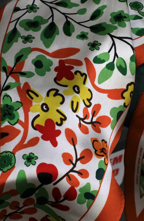 Jessie Zhao New York Silk Diamond Scarf Of Afternoon Garden In Gray