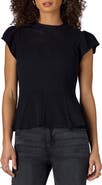 Wit & Wisdom Flutter Sleeve Rib Top