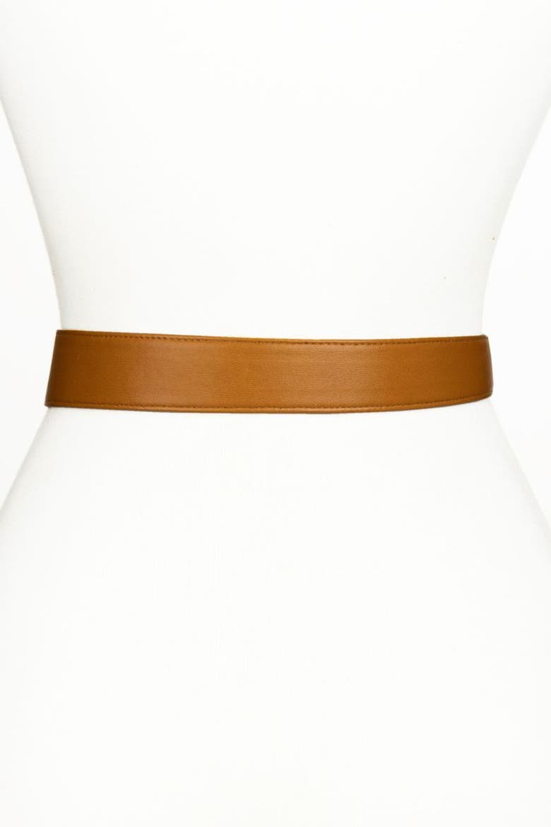 Sheila Knot Leather Belt, Alternate, color, Camel